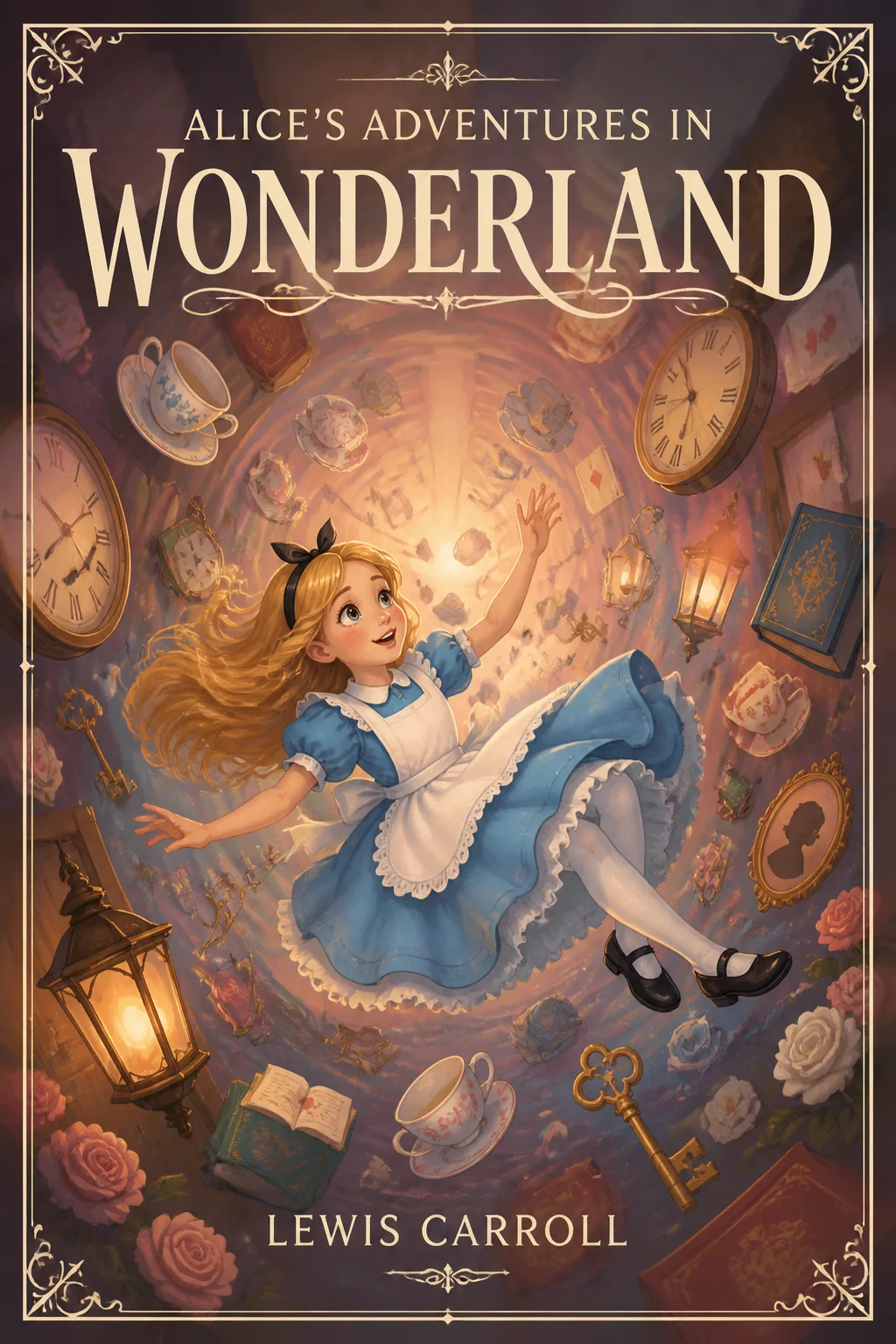 Illustrated cover of Alice's Adventures in Wonderland