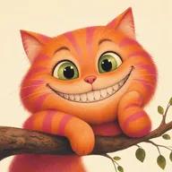 Drawn portrait of the Cheshire Cat
