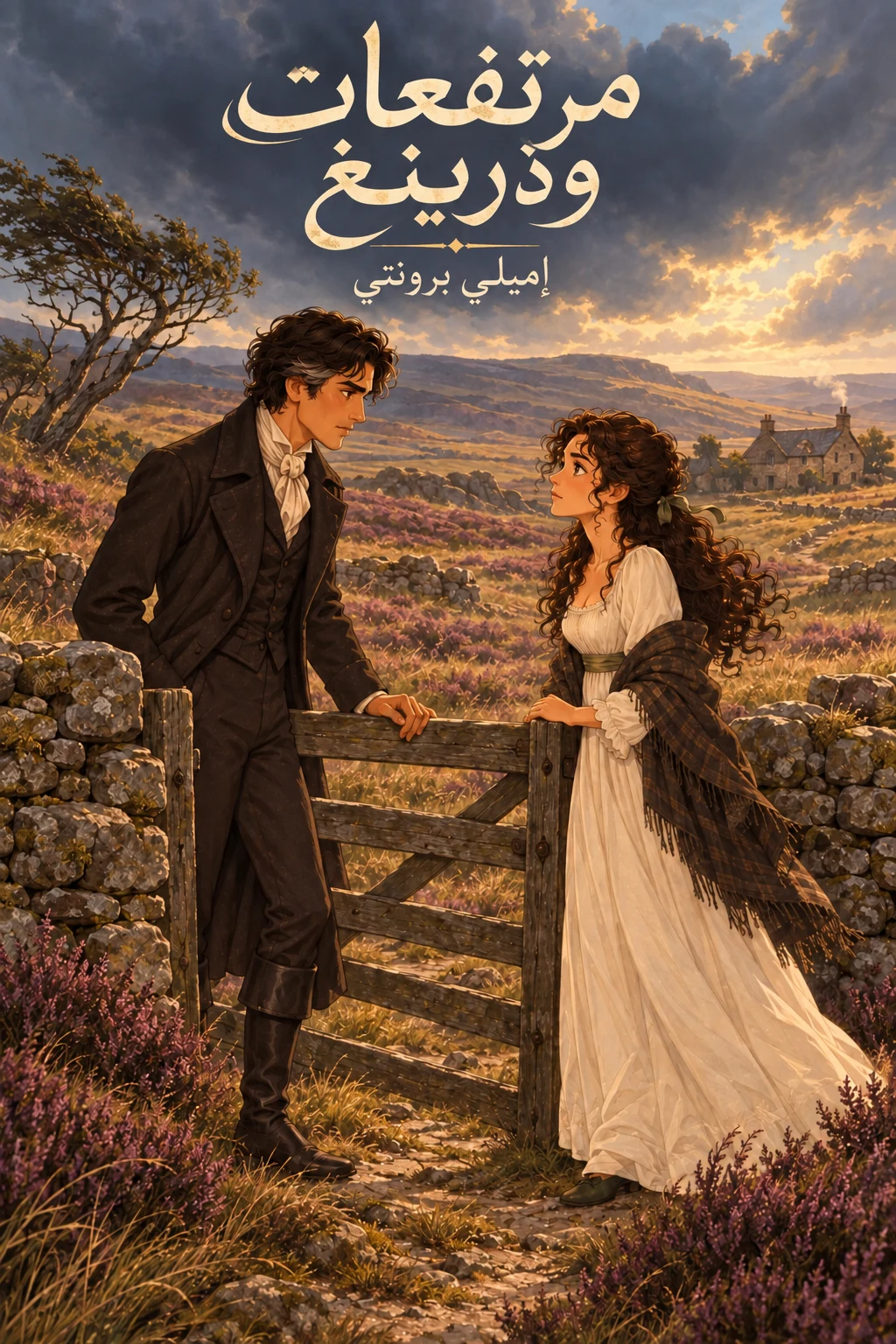 غلاف مصور لكتاب مرتفعات وذرينغ