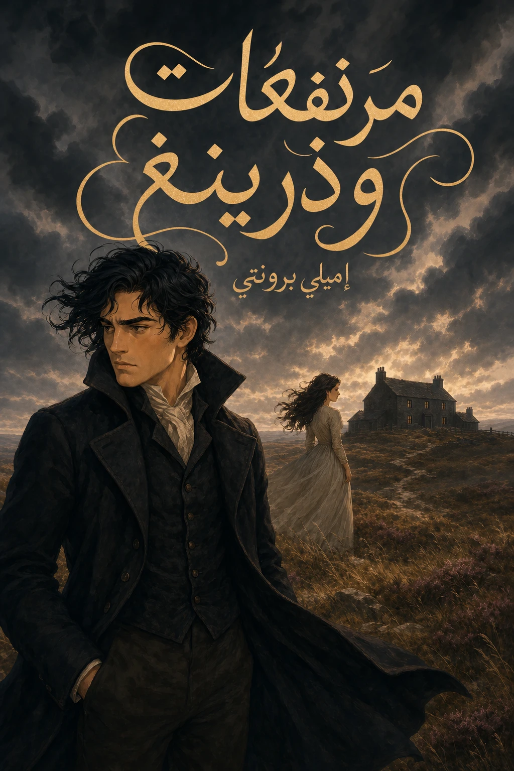 غلاف مصور لكتاب مرتفعات وذرينغ