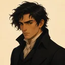 Drawn portrait of Heathcliff