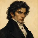Drawn portrait of Edmond Dantès