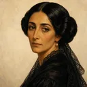 Drawn portrait of Mercédès