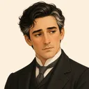 Drawn portrait of Archibald Craven