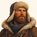 Drawn portrait of Captain Walton