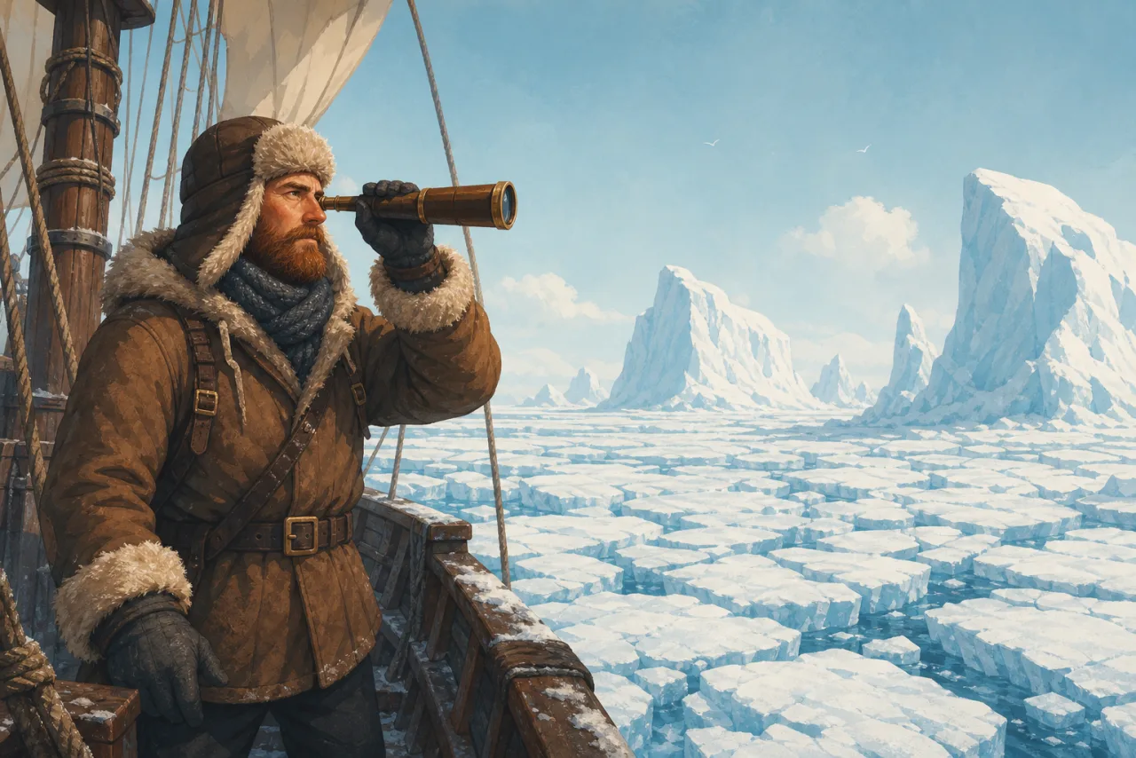 A ship locked in ice
