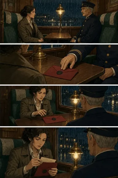 A four-panel comic page of a letter arriving with a train.