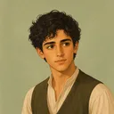 صورة مرسومة لشخصية الراوي الشاب