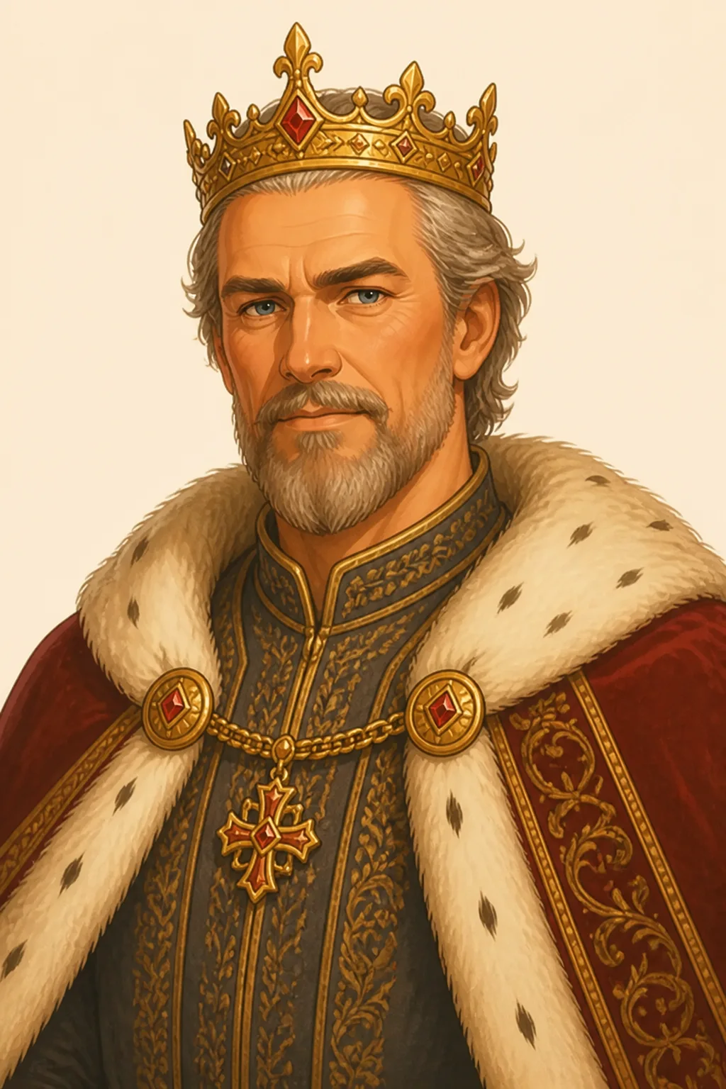 Healfdene: character portrait from Beowulf: An Anglo-Saxon Epic Poem (Unknown)