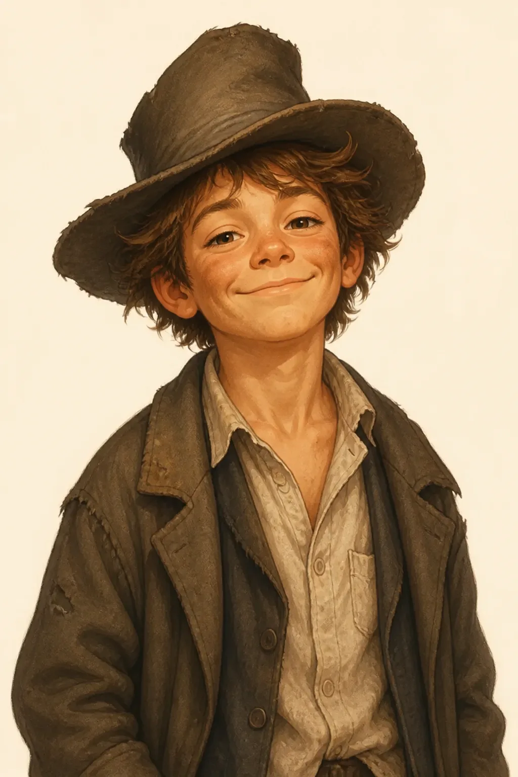 Huckleberry Finn: character portrait from The Adventures of Tom Sawyer, Complete (Twain, Mark)