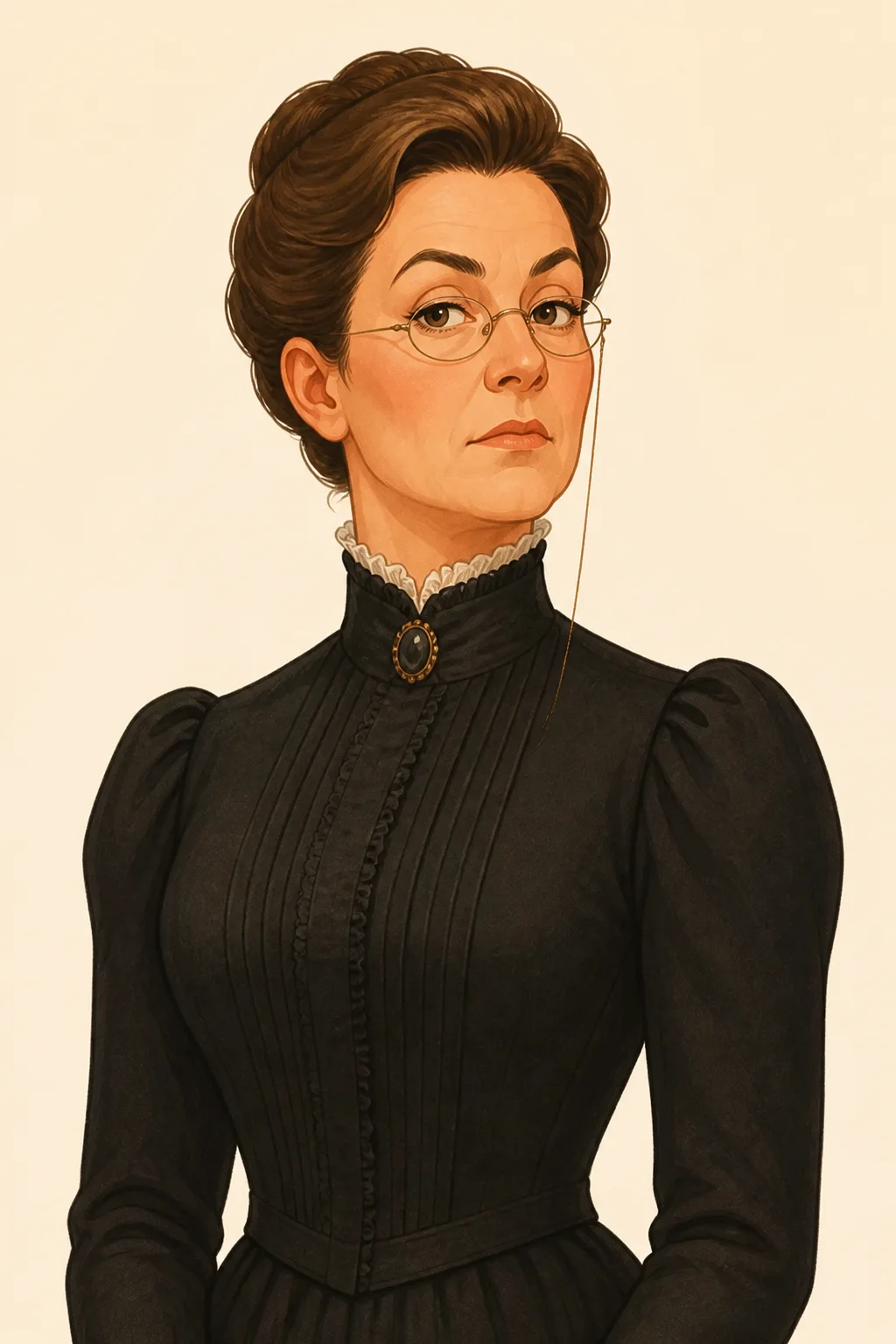 Miss Prism: character portrait from The Importance of Being Earnest: A Trivial Comedy for Serious People (Wilde, Oscar)