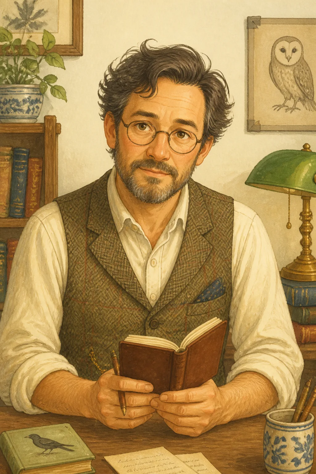 The Narrator: character portrait from The war of the worlds (Wells, H. G. (Herbert George))