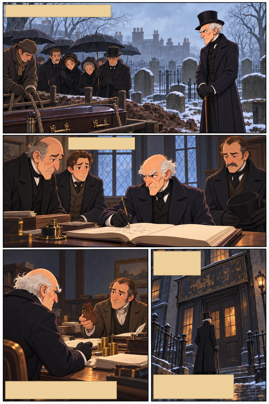 A Christmas Carol, illustrated page 1: Marley was dead: to begin with.