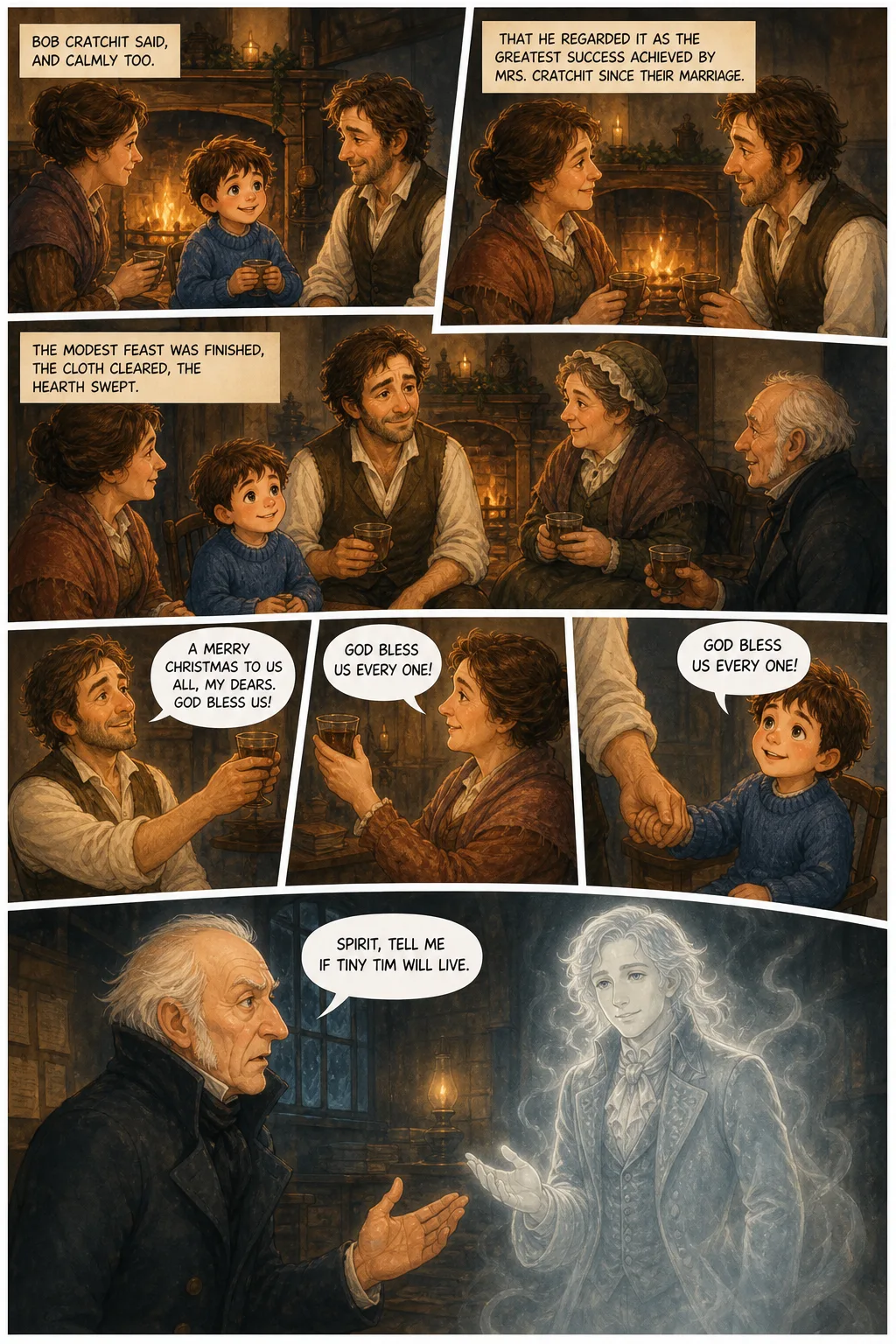 A Christmas Carol, illustrated page 17: Bob Cratchit said, and calmly too,