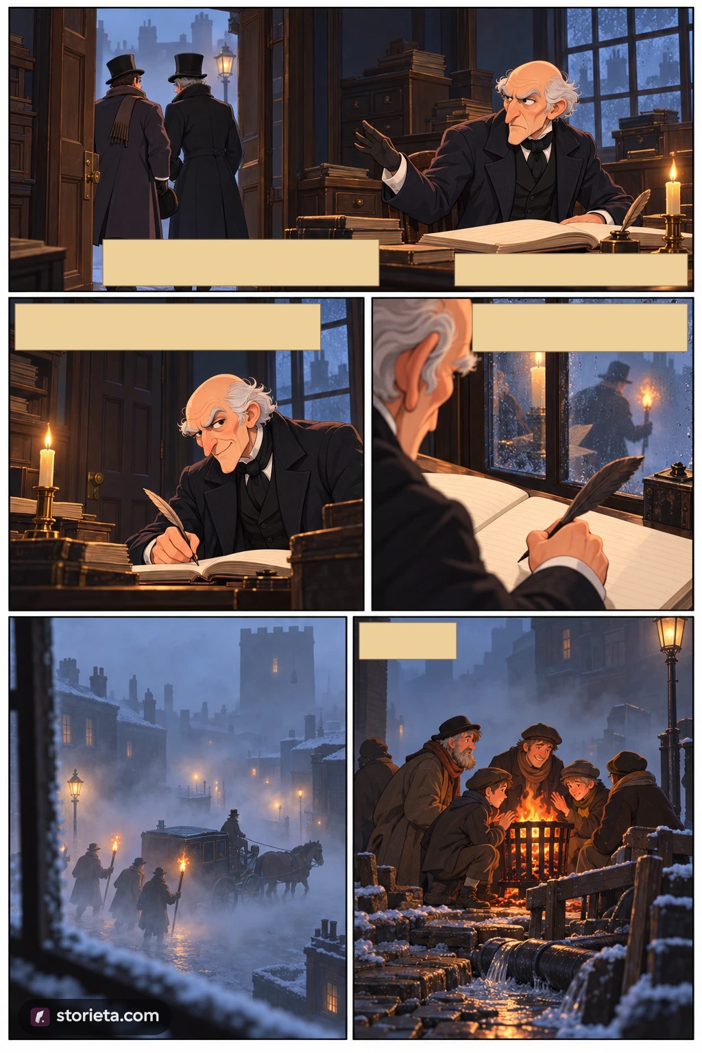 A Christmas Carol, illustrated page 8: Seeing clearly that it would be useless to pursue their point,
