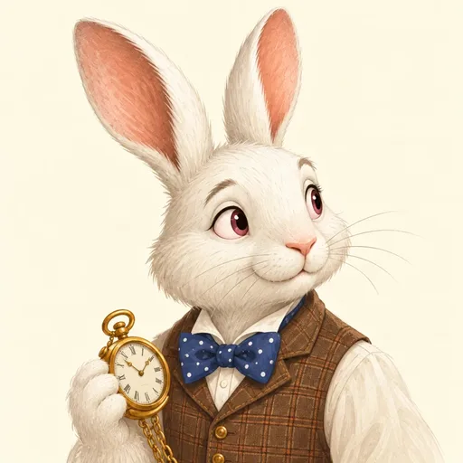 White Rabbit: character portrait from Alice's Adventures in Wonderland (Lewis Carroll)
