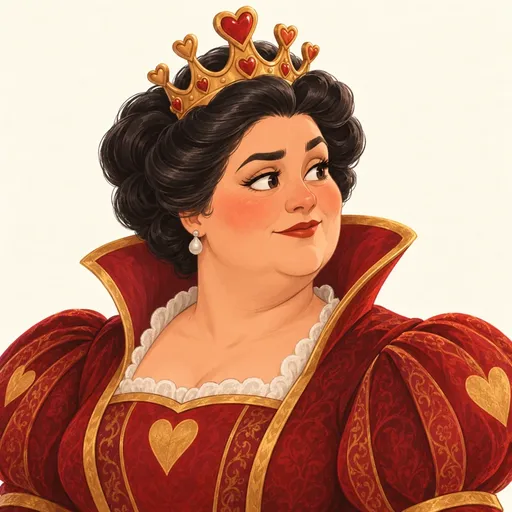 Queen of Hearts: character portrait from Alice's Adventures in Wonderland (Lewis Carroll)