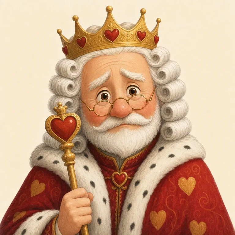King of Hearts: character portrait from Alice's Adventures in Wonderland (Lewis Carroll)