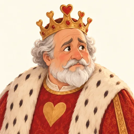 King of Hearts: character portrait from Alice's Adventures in Wonderland (Lewis Carroll)