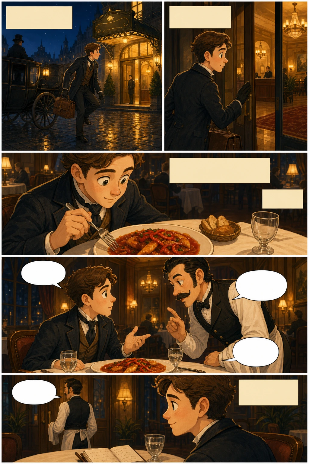Dracula, illustrated page 2: We left in pretty good time, and came after nightfall to Klausenburgh.