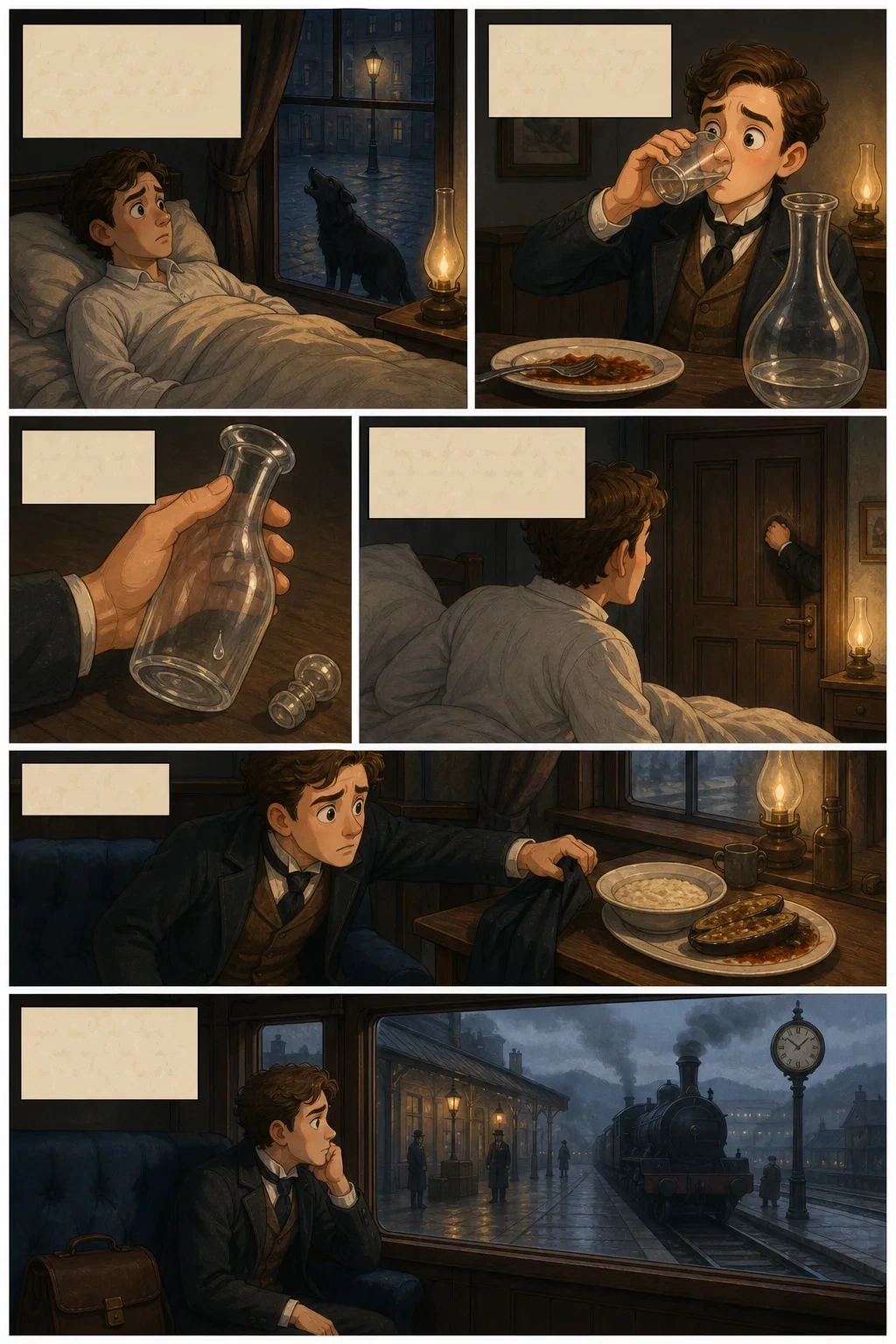 Dracula, illustrated page 4: There was a dog howling all night under my window, which may have had something to do with it…
