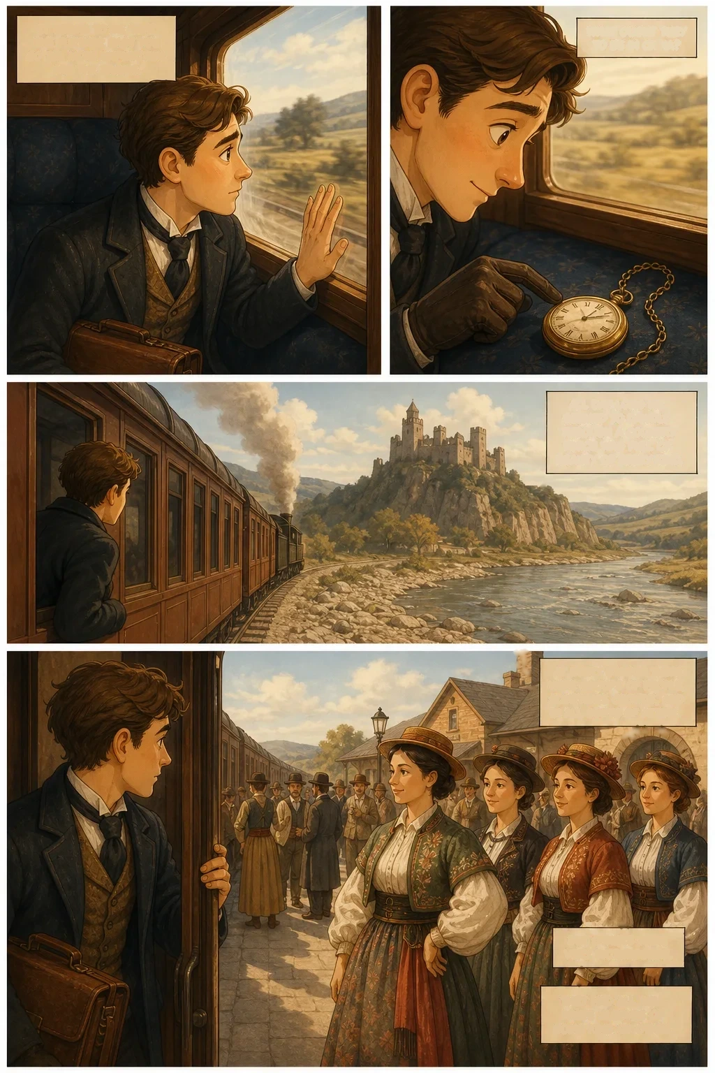 Dracula, illustrated page 5: It seems to me that the further East you go the more unpunctual are the trains.