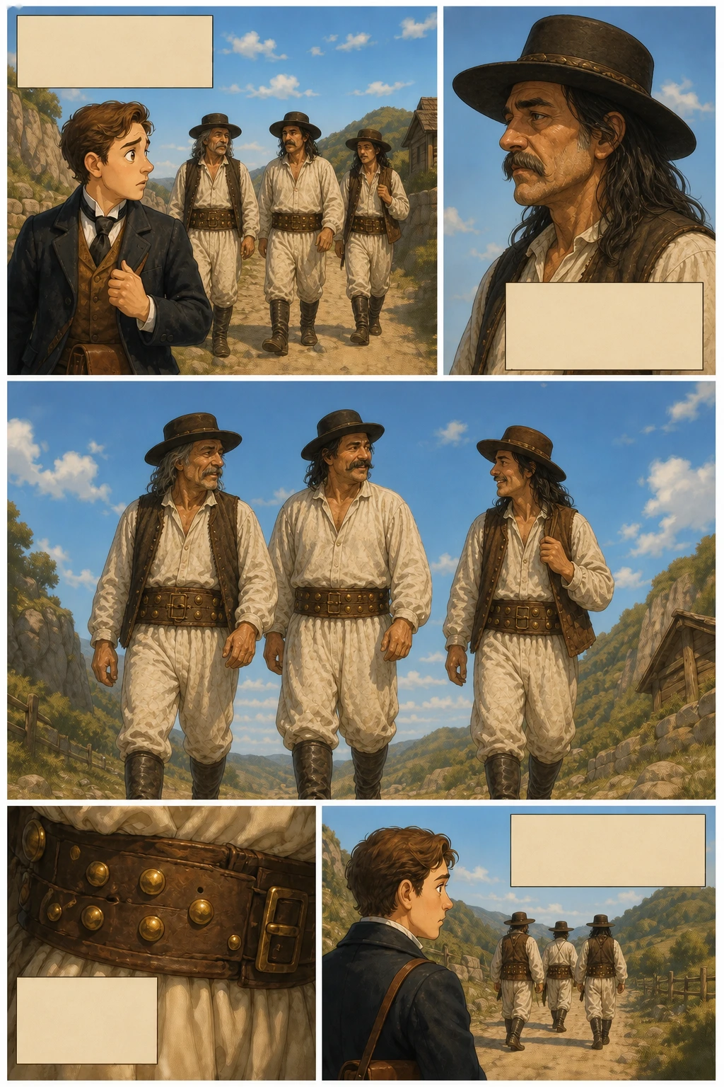 Dracula, illustrated page 6: The strangest figures we saw were the Slovaks, who are more barbarian than the rest.
