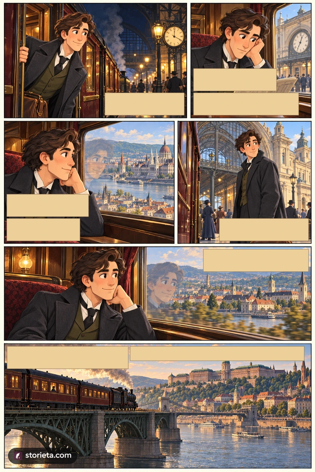 Dracula, illustrated page 1: Left Munich at 8.35 p.m. on 1st May.