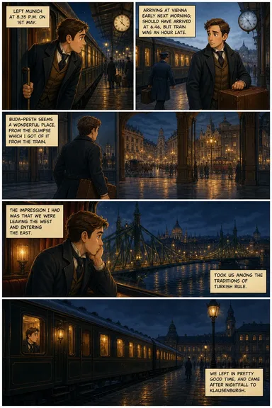 A drawn page from the comic edition of Dracula