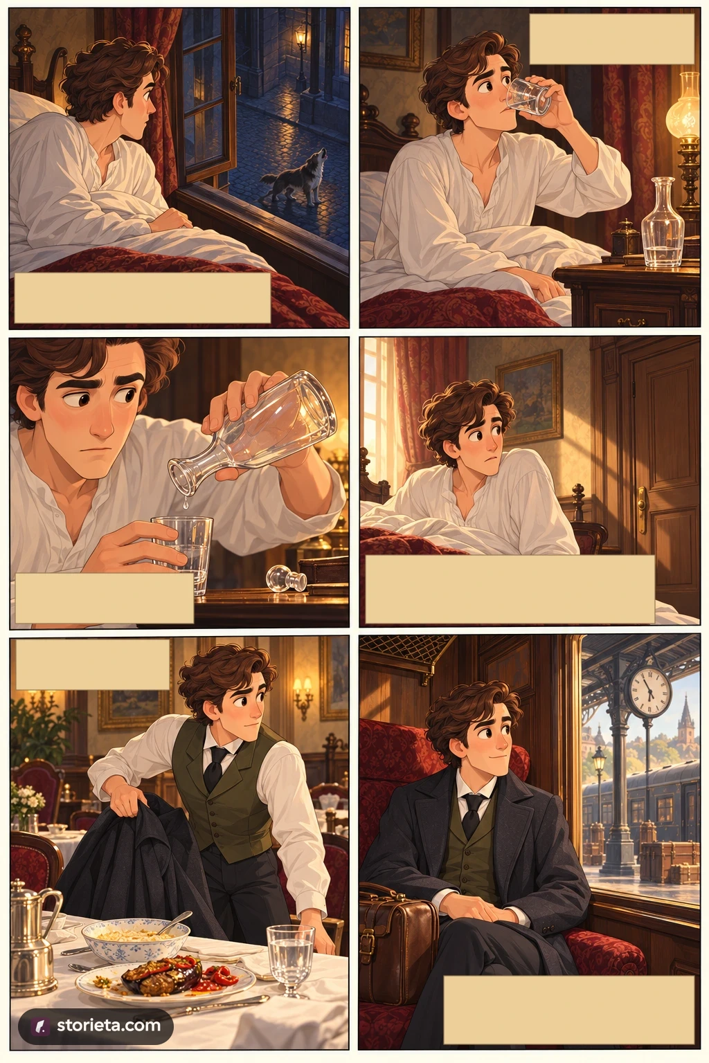 Dracula, illustrated page 4: I slept badly. A dog howled all night under my window.