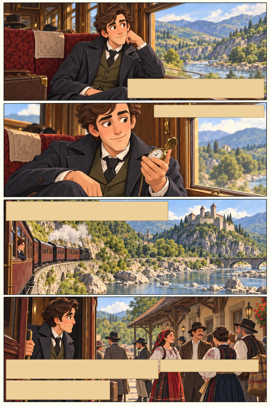 Dracula, illustrated page 5: It seems to me that the further East you go the more unpunctual are the trains.