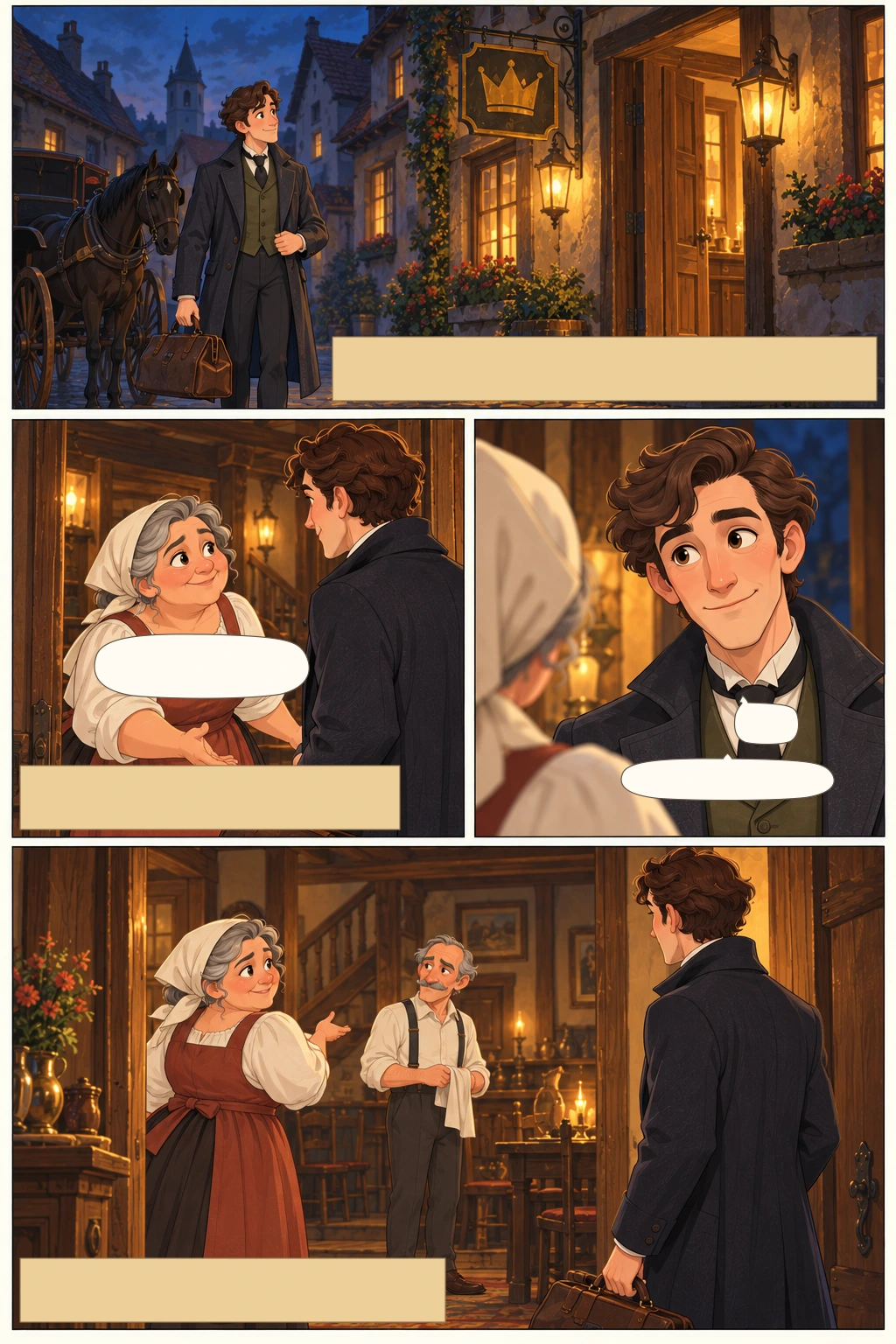Dracula, illustrated page 7: It was on the dark side of twilight when we got to Bistritz, which is a very interesting old place.