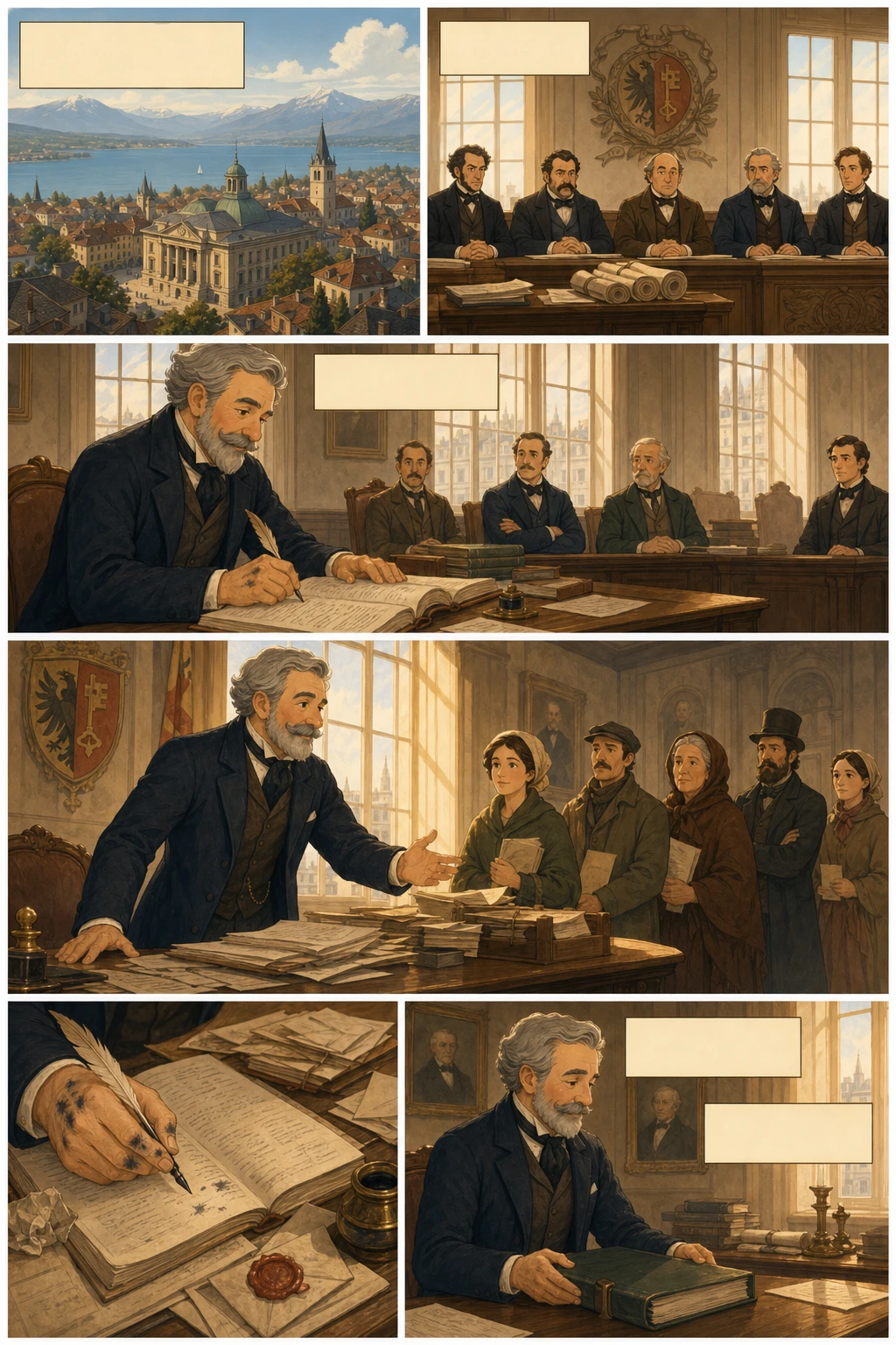 Frankenstein, illustrated page 1: I am by birth a Genevese; and my family is one of the most distinguished of that republic.