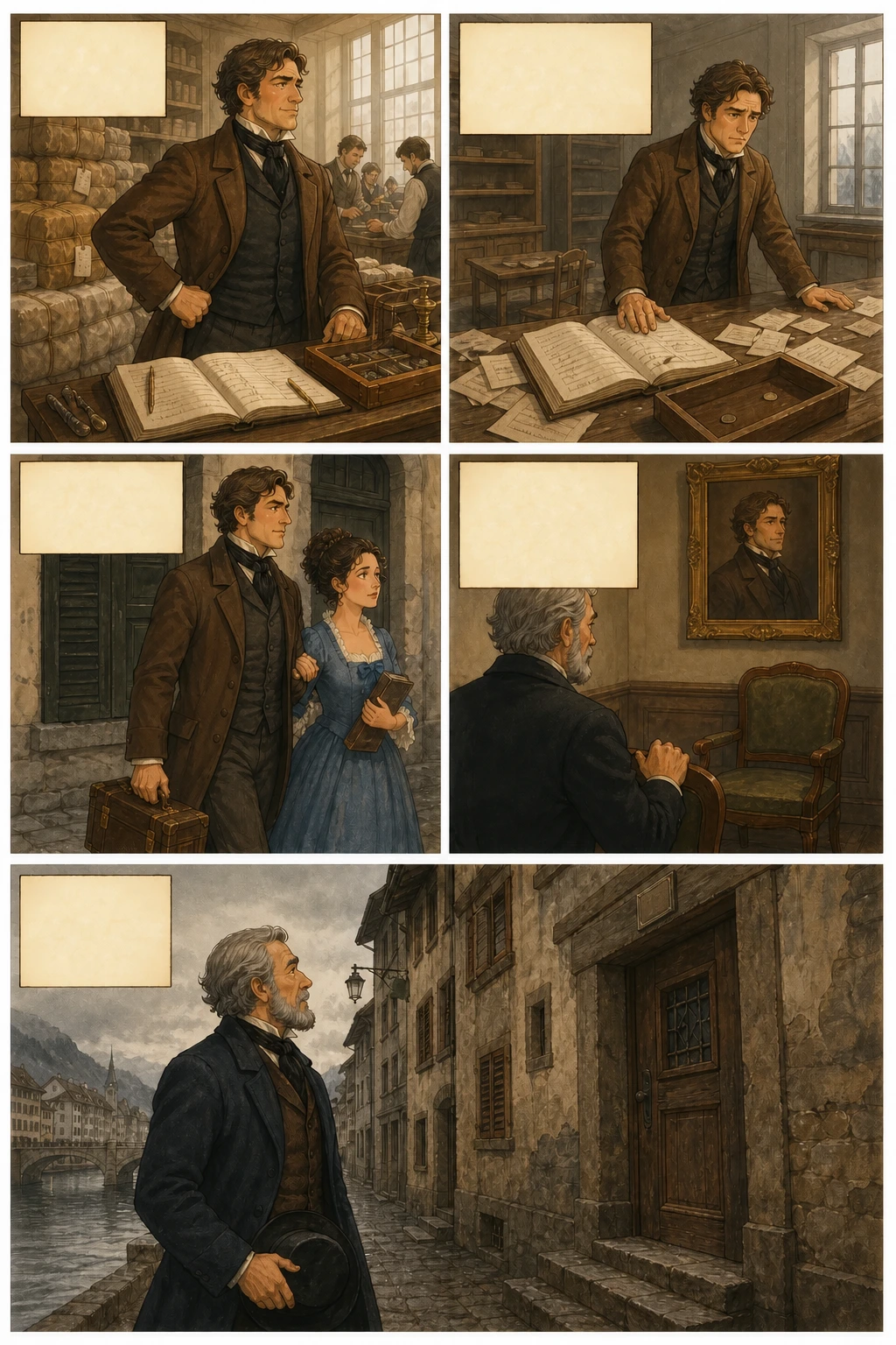 Frankenstein, illustrated page 2: One of his most intimate friends was a merchant…