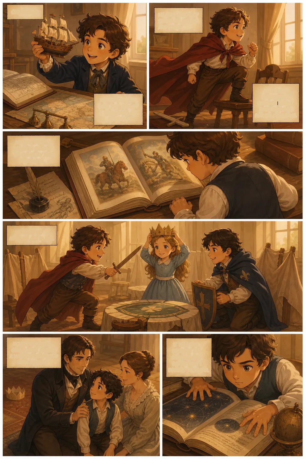 Frankenstein, illustrated page 8: Childhood.