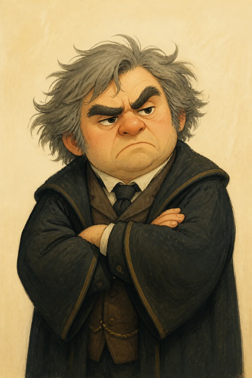 Professor Krempe: character portrait from Frankenstein (Mary Shelley)