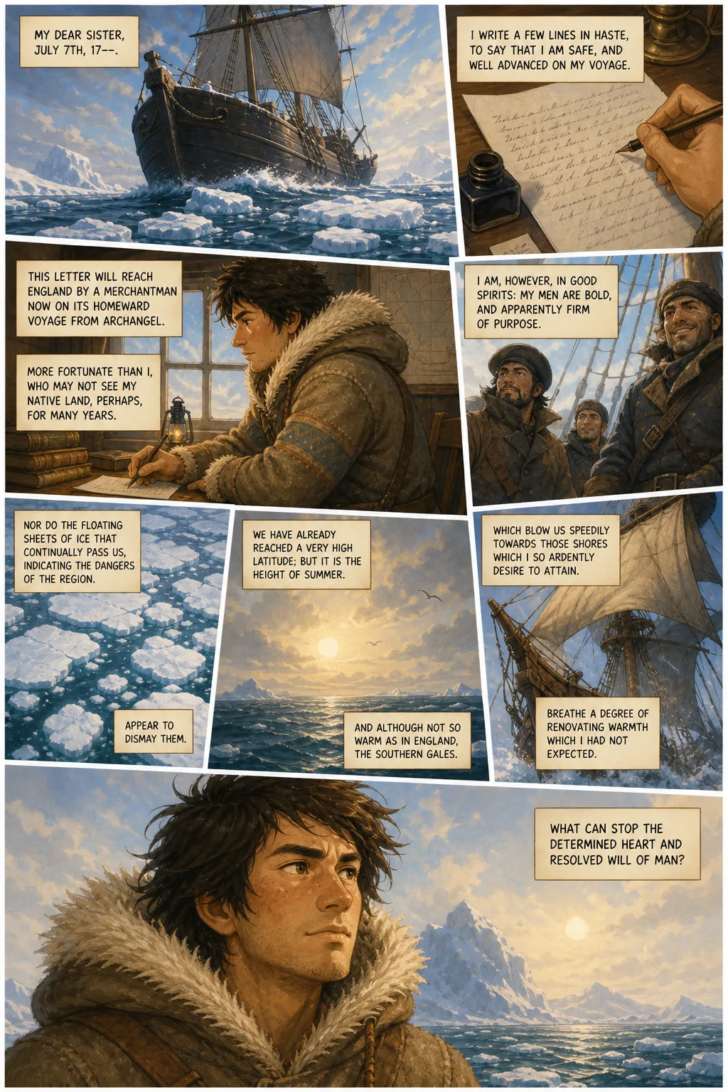 Frankenstein, illustrated page 5: My dear Sister, July 7th, 17—.
