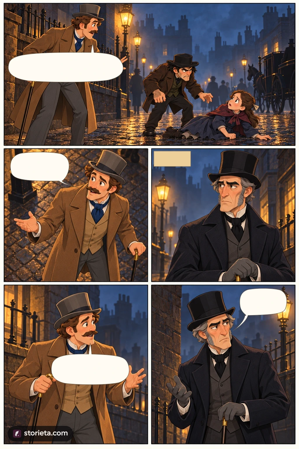 Dr. Jekyll and Mr. Hyde, illustrated page 3: I saw a little man and a girl… the man trampled calmly over the child’s body…
