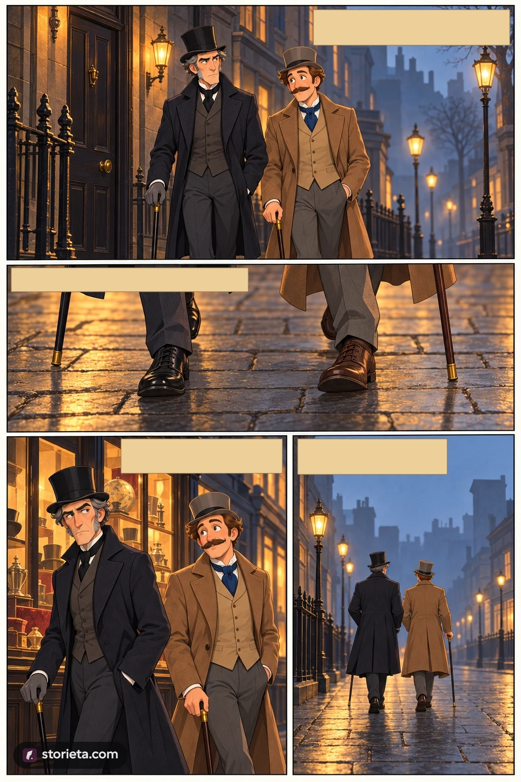 Dr. Jekyll and Mr. Hyde, illustrated page 8: Both men prized these Sunday walks above all else.