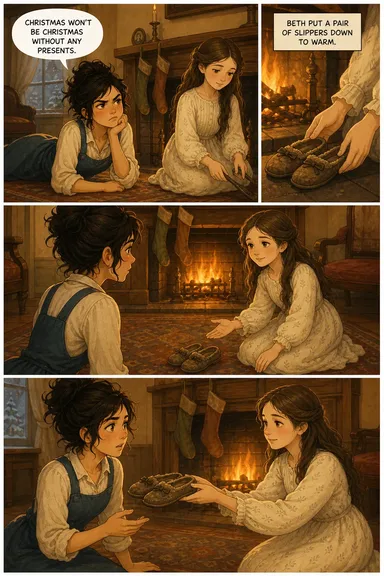 A drawn page from the comic edition of Little Women