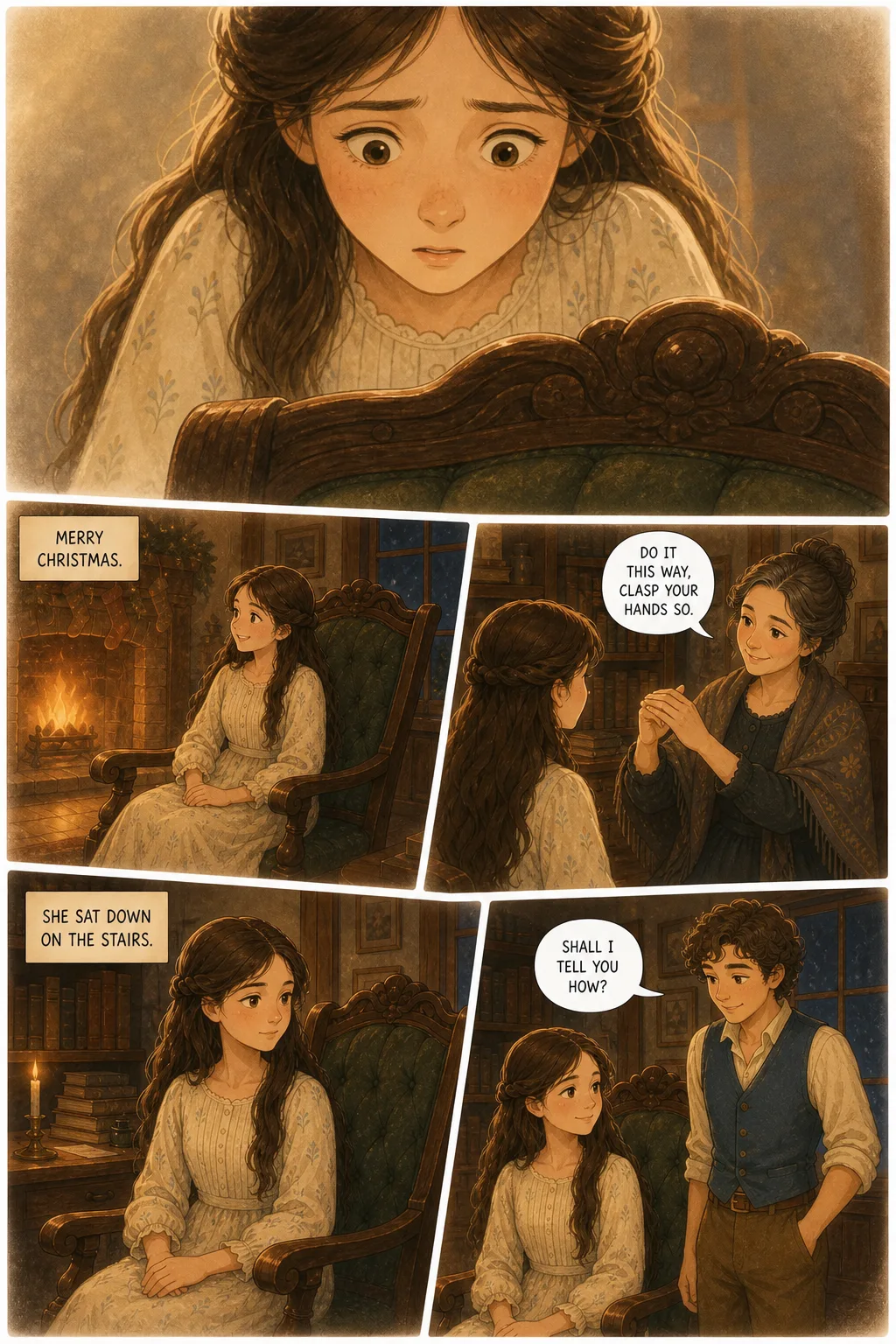 Little Women, illustrated page 3: Merry Christmas