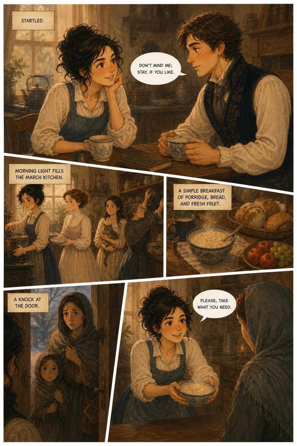 Little Women, illustrated page 28: startled,