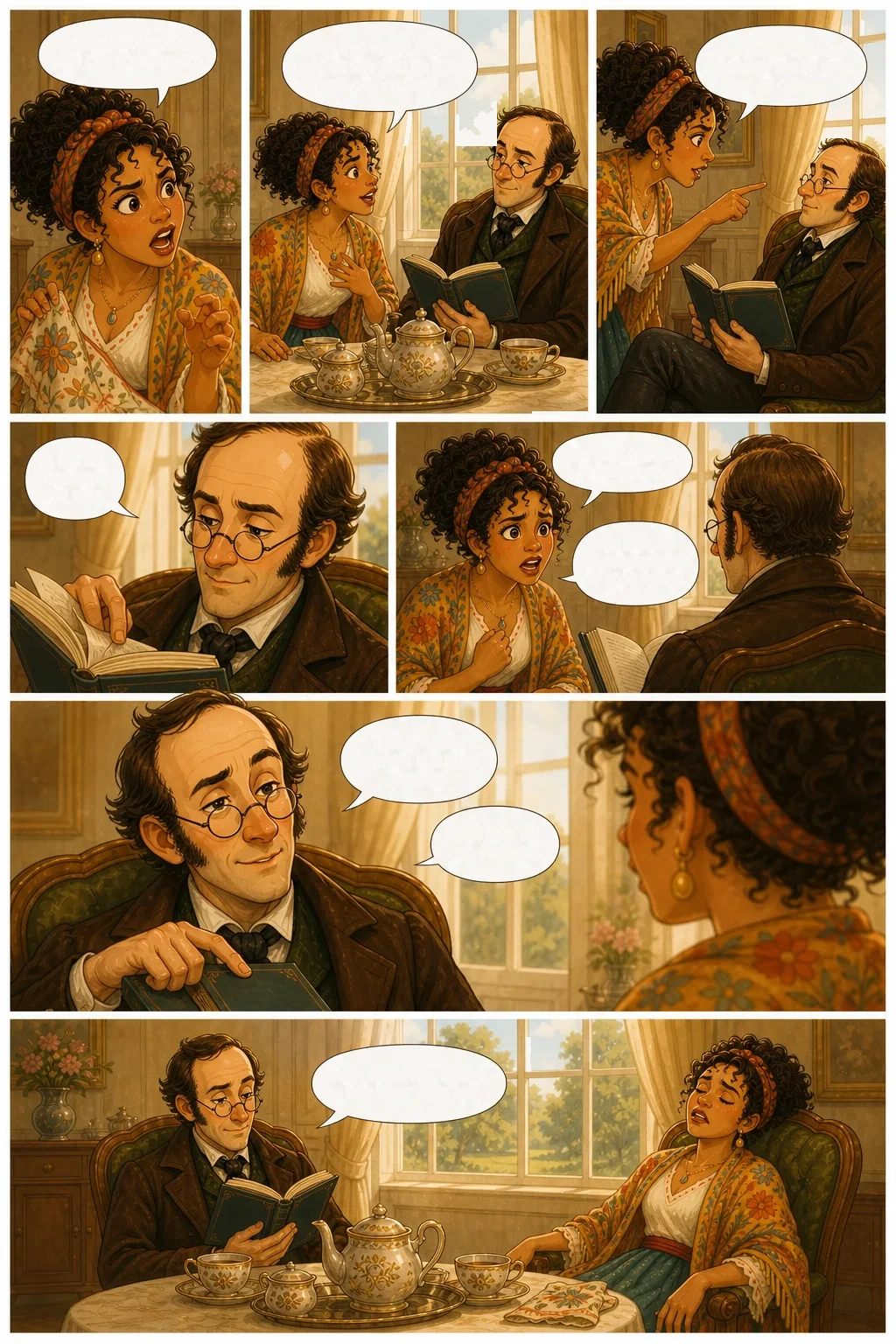 Pride and Prejudice, illustrated page 4: Design! nonsense, how can you talk so!