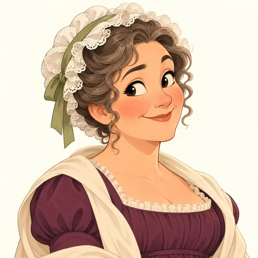 Mrs. Long: character portrait from Pride and Prejudice (Jane Austen)