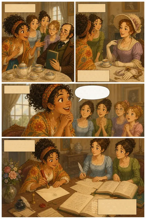 Pride and Prejudice, illustrated page 13: He eluded the skill of them all.