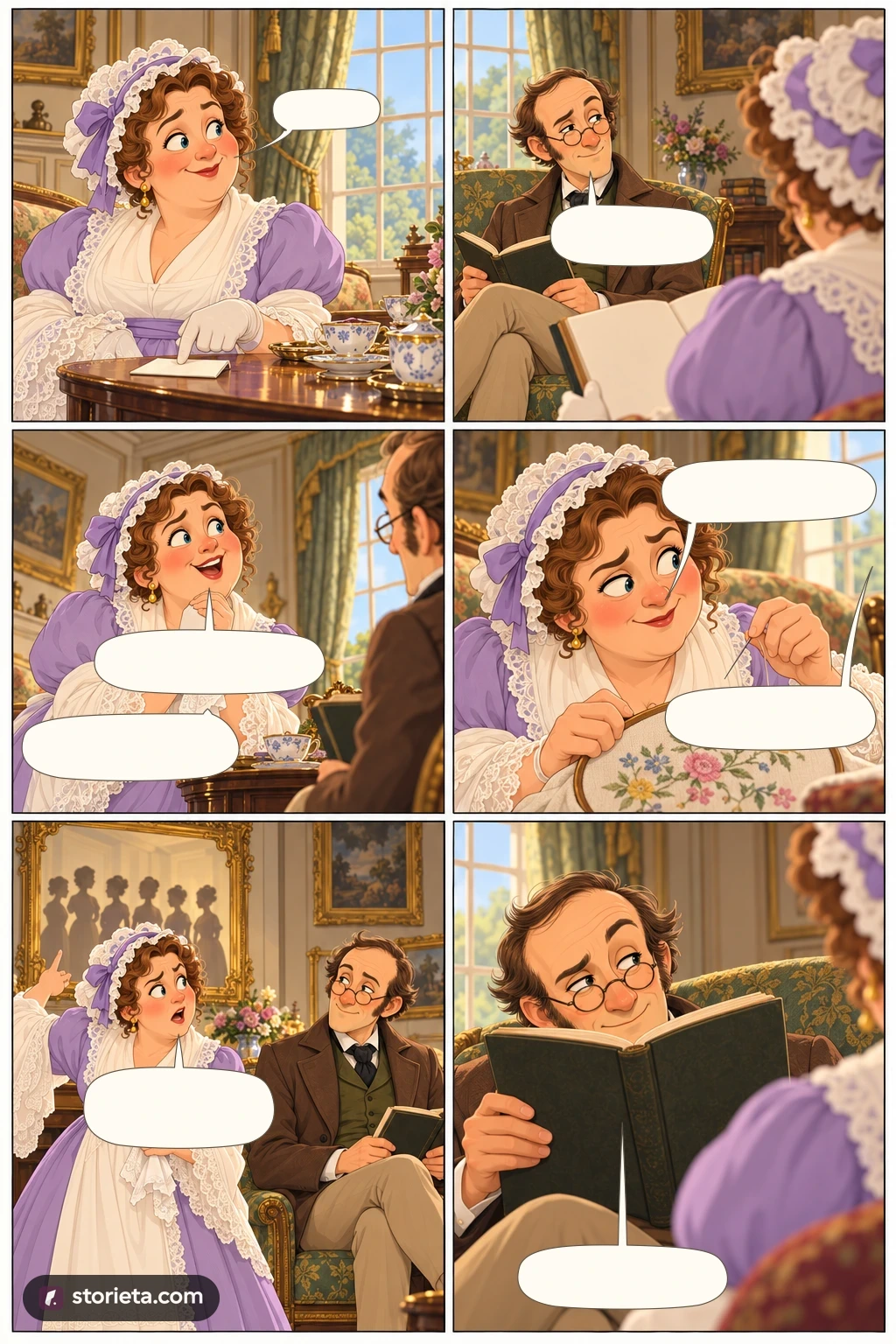 Pride and Prejudice, illustrated page 3: Bingley.