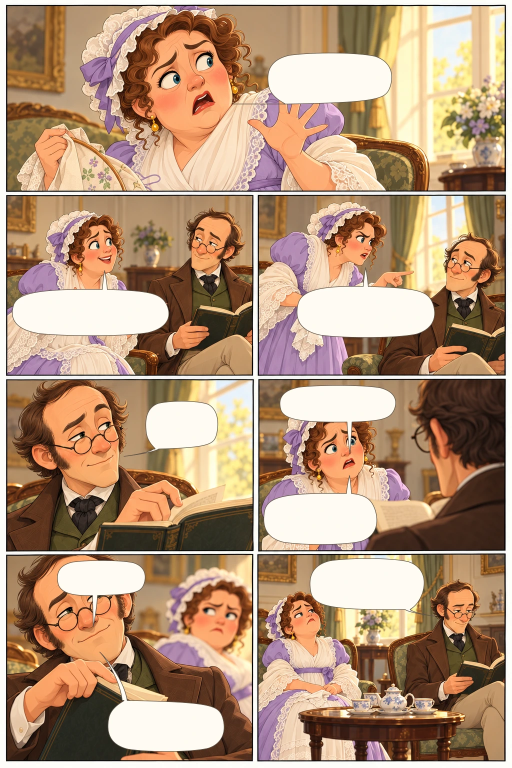 Pride and Prejudice, illustrated page 4: Design! nonsense, how can you talk so!