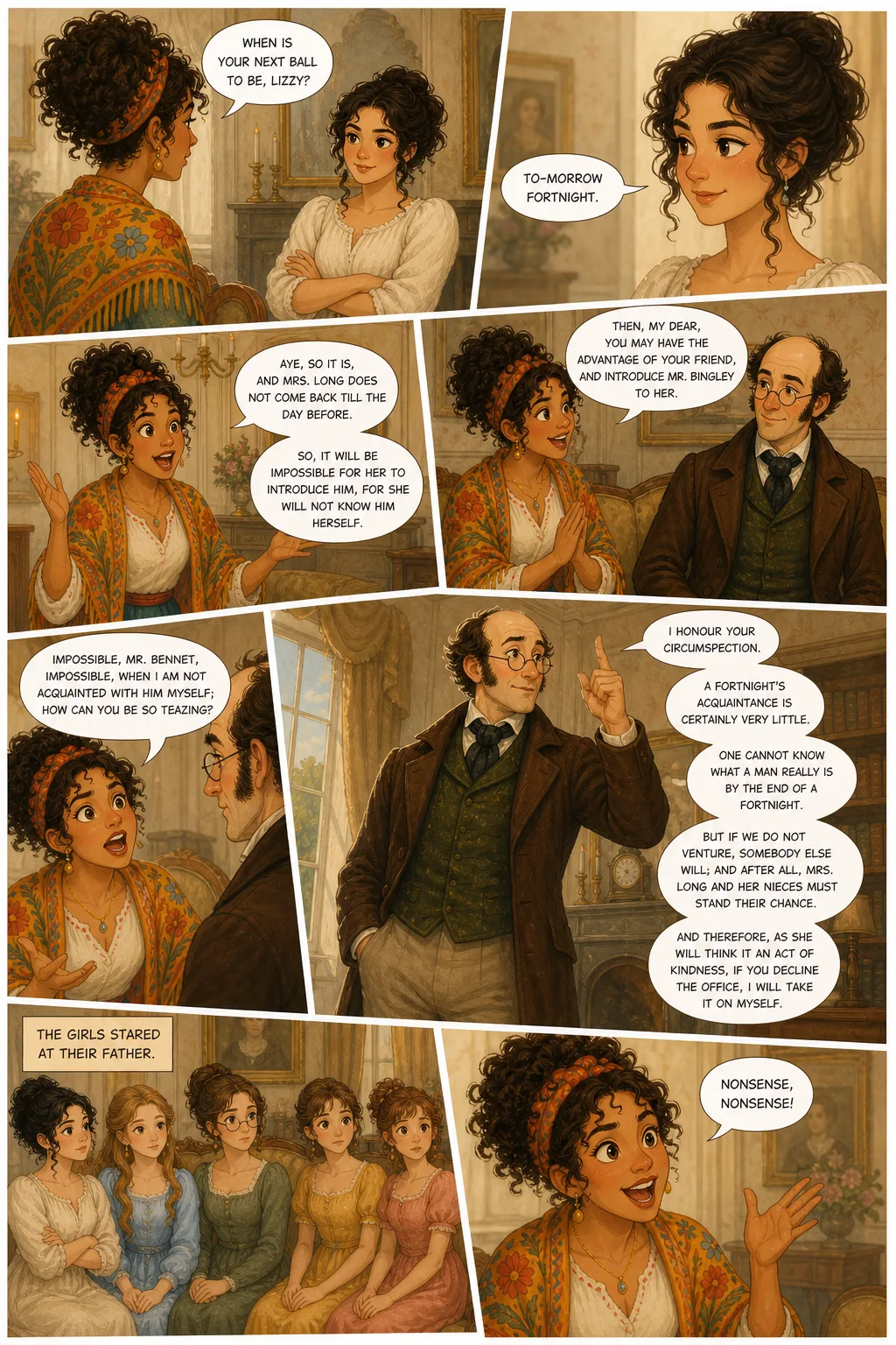 Pride and Prejudice, illustrated page 7: [object Object]