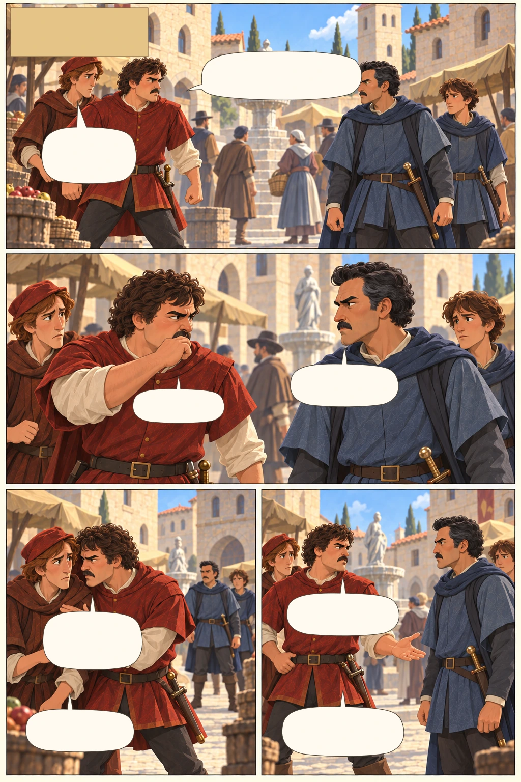 Romeo and Juliet, illustrated page 1: Verona. Sunday morning.