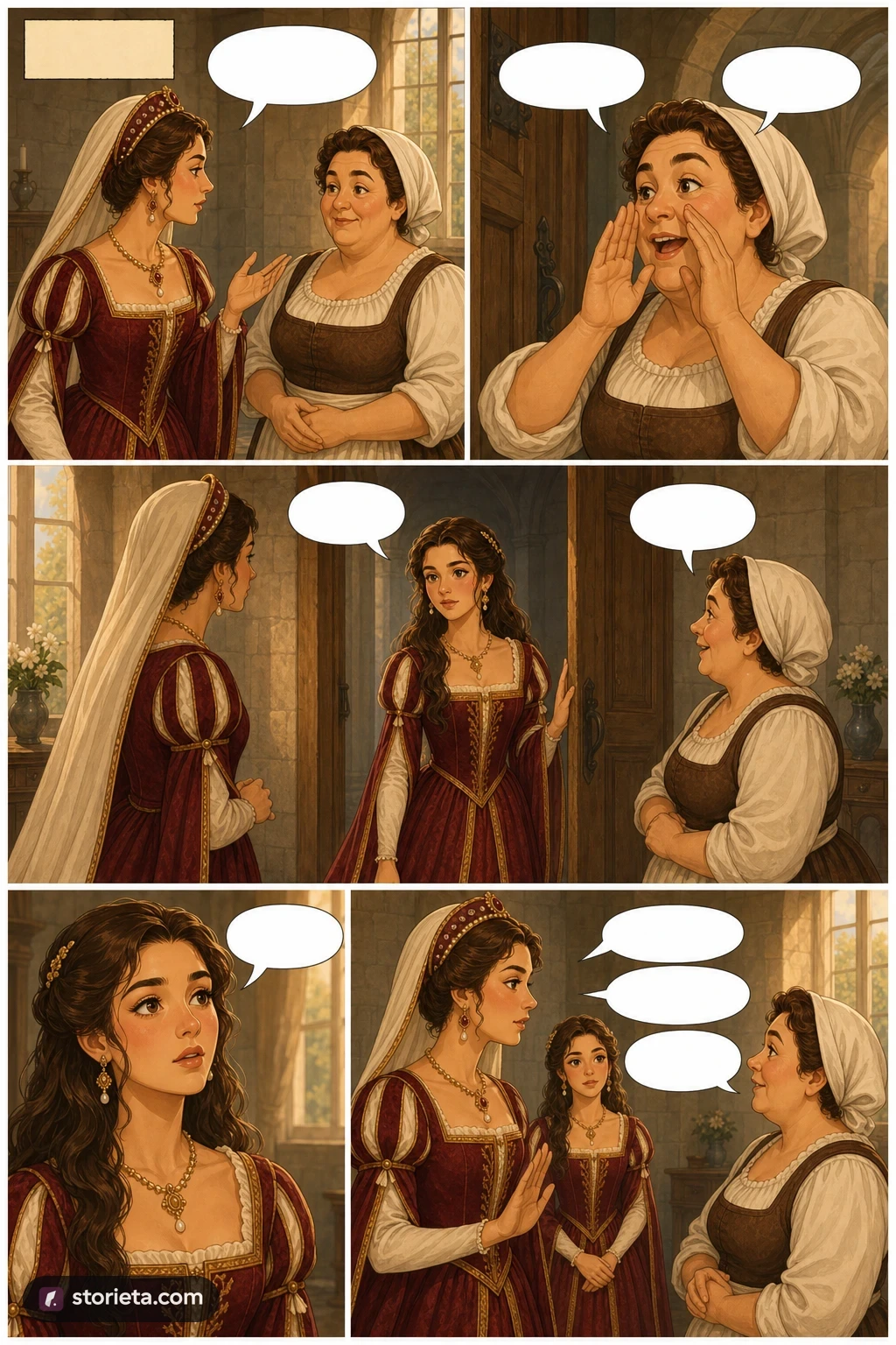 Romeo and Juliet, illustrated page 12: SCENE III. Room in Capulet’s House.